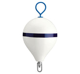 Polyform CM-3 WHT W/STR CM Series Mooring Buoy - 17" x 22", White with Galvanized Eye